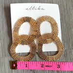 Ettika  Gold Plated Double Hoop Oval Mesh Dangle Earrings Photo 2
