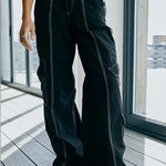 Urban Outfitters BDG Black Y2K Low-Rise Cargo Pants size S Photo 0