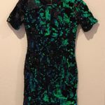 Topshop sparkly green velvet sequin dress Photo 4
