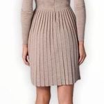 Tibi Cream Merino Wool Pleated Luxury Sweater Dress Long Sleeve Small Photo 1