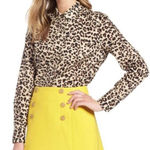 1901 NWT Womens Cheetah Animal Print Button Down Weekend Shirt - Sz M Photo 0