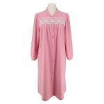 Vintage 1970s Valetta Pink Dressing Gown Nightgown Lace Embroidery Medium Photo 0