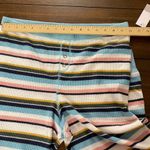 BP NWT . Multicolor Stripe Elastic Waist Tapered Ribbed Knit Leggings Pants Large Photo 3