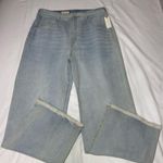 NWT Pilcro Women's Boho Grunge Wide Leg Fray Hem Denim Jeans Size 31 Cotton Blue Photo 0