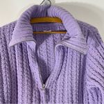 Aerie Chunky Cowl Neck Quarter Zip Long Sleeve Purple Sweater Size S Photo 8