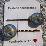 Handmade New 2 PC Sea 🐚 Shell Ocean Blue Hair Clips Bobbi pin Photo 1
