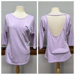 Puma  Lavender Purple Cutout Back 3/4 Sleeve T-Shirt Size Small Photo 1