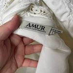 Amur  Crochet Lace Flutter Sleeve Mini Dress White Womens 6 Photo 6