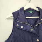 Lauren Ralph Lauren Navy Diamond Quilted Sleeveless Vest Collared Zip Front M Blue Size M Photo 1