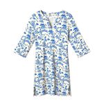 Jude Connally Megan Short Dress Chinoiserie Print Asian Artsy Size XS Blue White Photo 5