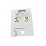 Madewell  Glass Bead Double Hoop Earrings Vintage Gold NWT Photo 3