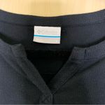 Columbia Black Waffle Henley Long Sleeve Size Small Photo 2