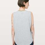 Lululemon Brunswick Muscle Tank Heathered Light Grey Golden Lime Size 12 Cotton Photo 1
