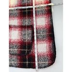 Boutique  Red Black White Tan‎ Plaid Poncho Sweaters One Size Photo 4