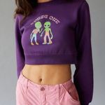 Urban Outfitters  Spaced Out Cropped Crew Neck Sweatshirt NWT Size S Photo 0