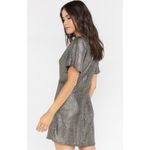 Show Me Your Mumu NWT Get Twisted Disco Glitz Silver Metallic Mini Dress Photo 2
