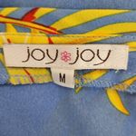 Joy Joy  Blue and Yellow Tropical Print Dolman Sleeve Blouse Size Medium Photo 6