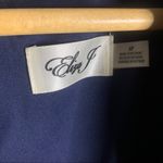 Eliza J  navy polka dot deep v chiffon ruffle dress Photo 4