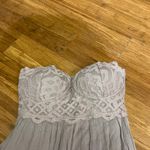 Free People  Crochet Lace Strapless Maxi Dress Beige Size XS Boho Summer Ruffle Photo 1