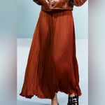 ZARA ZW Collection Satin Effect Pleated Midi Skirt Photo 2