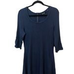 Nic + Zoe Sweater Dress Large Navy Blue A Line Knee Length Half Sleeve Ribbed Photo 1