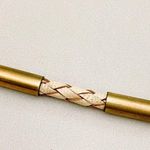 Brass boho Gypsy long cream brass necklace Gold Photo 1