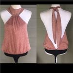 Anthropologie Elizabeth Crosby Open Back Bodysuit Blouse - Flawed Photo 2