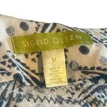 Sigrid Olsen  100% Cotton V-Neck Tunic Top Sequin Star Fish Long Sleeve Sz Medium Photo 10