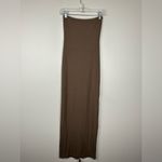 SKIMS  Brown Soft Lounge Tube Ribbed Stretch Maxi Dress Women’s Sz S Photo 1