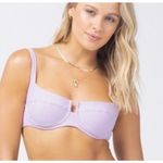 l*space L* Camellia Bikini Top Size Small Peony Lavender Lilac Purple Textured Swim Photo 0