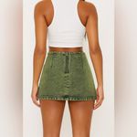 Pretty Little Thing Green Acid Wash Denim Mini Skirt – High Waist Photo 2