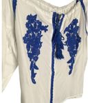 Line and Dot New  Womens Medium Embroidered Lace Off Shoulder Peasant Boho White Photo 2