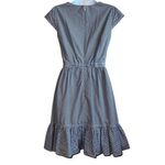 J.Crew  Faux Wrap Gingham Cotton Poplin Mini Dress Blue/White  EUC‎ Size 0 Photo 6