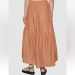 frame denim Frame Women's Orange Eyelet Tiered Maxi Skirt Size S Photo 2