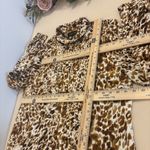 Rafaella  Women’s XL Leopard Print Satin Blouse Button Front Long Sleeve Top Photo 8