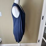 Ella Moss  Drape Front Layered Tank Top Shirt Size Medium Blue Heathered Grey Photo 6