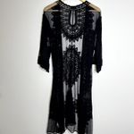 Rachel Zoe Black Lace Kimono Duster Cardigan Photo 4