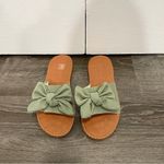 SheIn NWOT Green Bow Decor Slide Sandals Photo 1