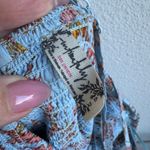 Free People Dress Women XS Blue Heat Wave Floral Smocked Asymmetrical Boho Fairy Photo 9