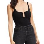 Good American Black Good Touch Ruched U-Ring Sleeveless Bodysuit Size 4XL Photo 0