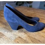NURTURE Blue 3" Block Heel Suede Quiet Luxury Old Money Classic Pumps Size 9 Photo 4