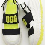 UGG  Slingback Runner Sneaker Sandal White Black & Yellow Size 6 Photo 0