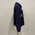 Croft & Barrow Vintage C&B Sport Purple and Black Snowflake Embroidered Fleece Size Small Photo 5