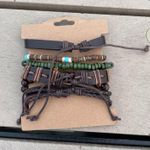 6 Pcs Set Bracelet Boho Gothic Punk Y2k Tribal Grunge Alternative Emo Wooden Brown Photo 3