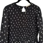 Marine layer  Gabrielle Smock Top in Black Modern Ditsy Bohemian Babydoll L Photo 4