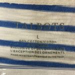 Talbots  | Striped Blue/White Apple Pattern Cotton Modal Long Sleeve Top L Photo 3