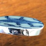 Chinese Porcelain 925 Silver Pendant Blue Photo 5