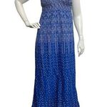 American Eagle  Outfitters Sundress Maxi Dress Sz 6 Blue Boho Cottagecore VNeck Photo 0