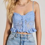 Windsor Blue lace corset top with ruffle details Photo 0
