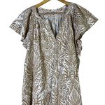 Loft Women's Brown Paisley Print Flutter Sleeve Square Neck Top Size M Photo 0